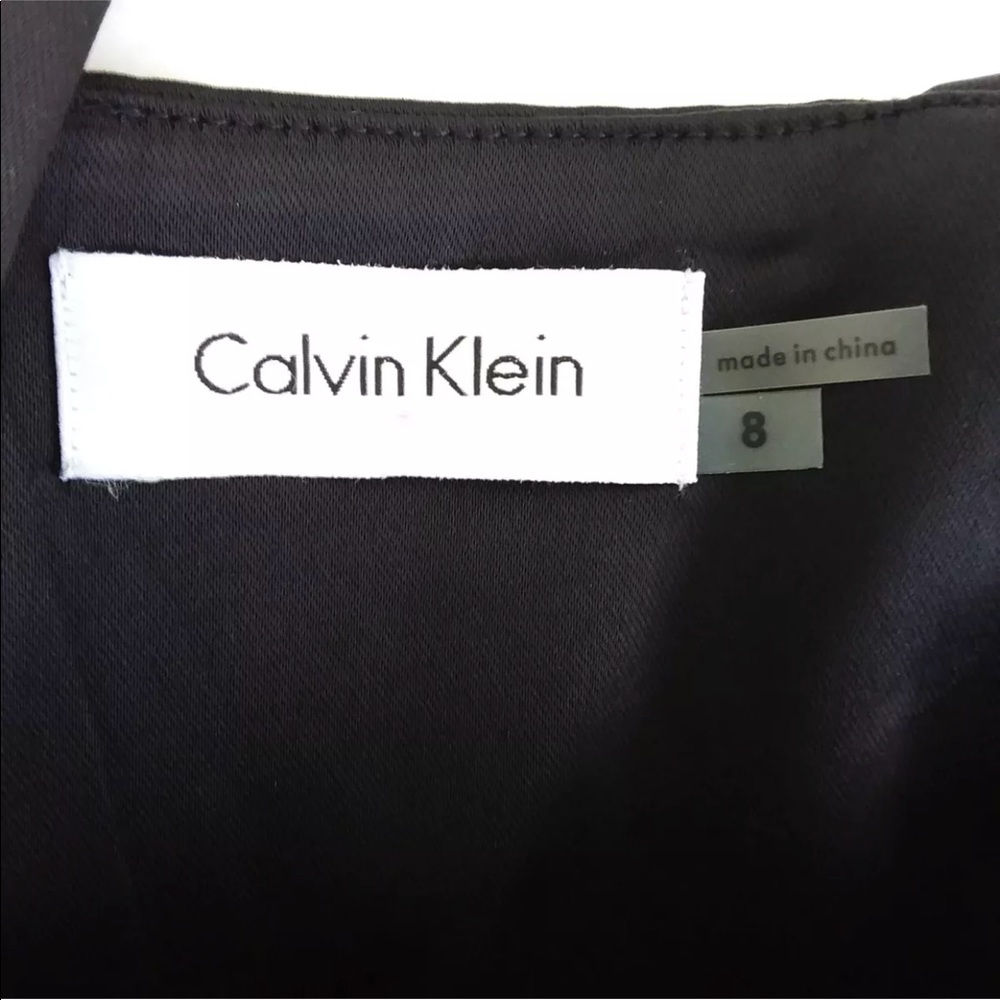 Calvin Klein Dress Sateen Sleeveless Emprie Waist - Picture 4 of 7